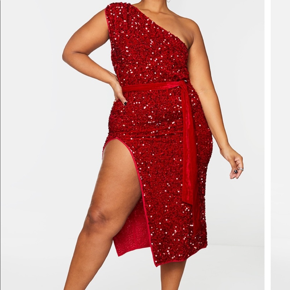 One Shoulder Sequin Dress